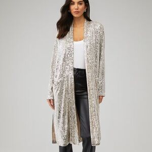 BB Dakota Sequin Duster Cardigan, size M
